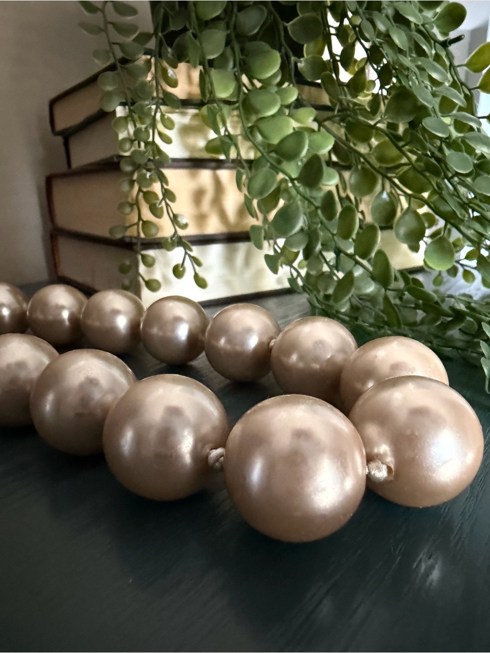 Chunky Faux Pearl Statement Necklace - Picture 2 of 5